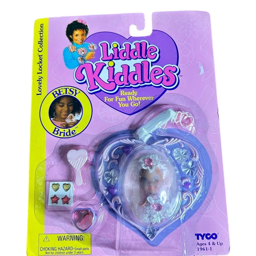 Rare Tyco Liddle Kiddles Betsy Bride Doll Lovely Locket AA 1994 Pink Plastic New